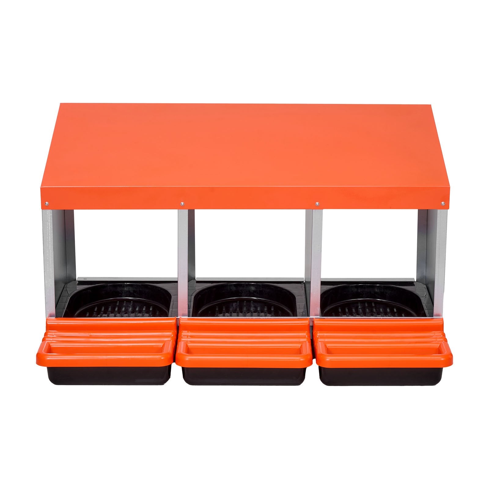 Coop & Hutch Accessories: VEVOR Chicken Nest Box, 3-Compartment, 15 to 30 in Stable & Corrosion-Resistant Metal Nesting Boxes with Inclined Nesting Boxes, Bottom Holes & Resting Platform, Fit for Different Chicken Breeds