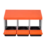 Coop & Hutch Accessories: VEVOR Chicken Nest Box, 3-Compartment, 15 to 30 in Stable & Corrosion-Resistant Metal Nesting Boxes with Inclined Nesting Boxes, Bottom Holes & Resting Platform, Fit for Different Chicken Breeds