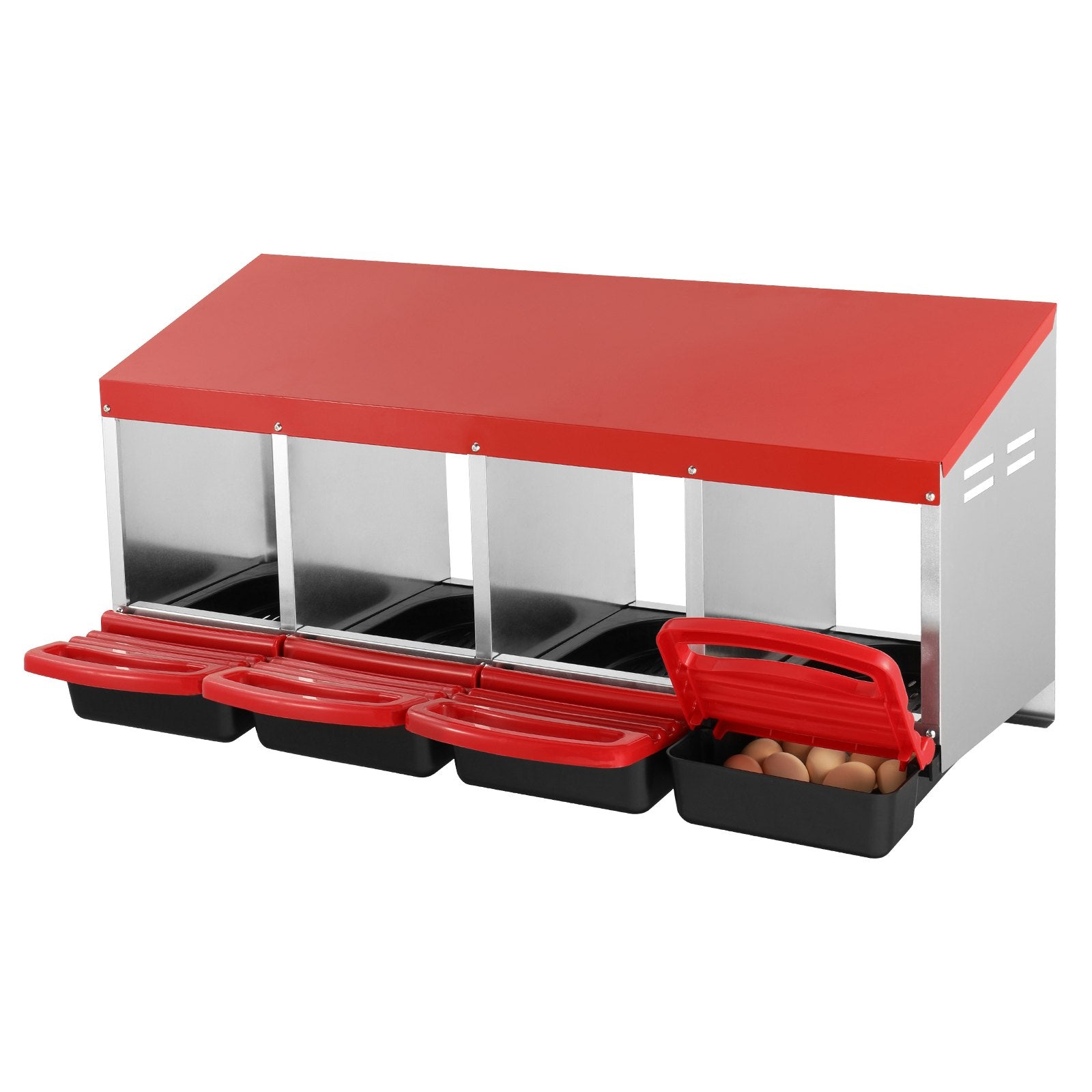 Coop & Hutch Accessories: VEVOR 4-Compartment Chicken Nest Box Metal Box with Inclined Nesting Boxes