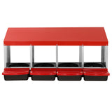 Coop & Hutch Accessories: VEVOR 4-Compartment Chicken Nest Box Metal Box with Inclined Nesting Boxes