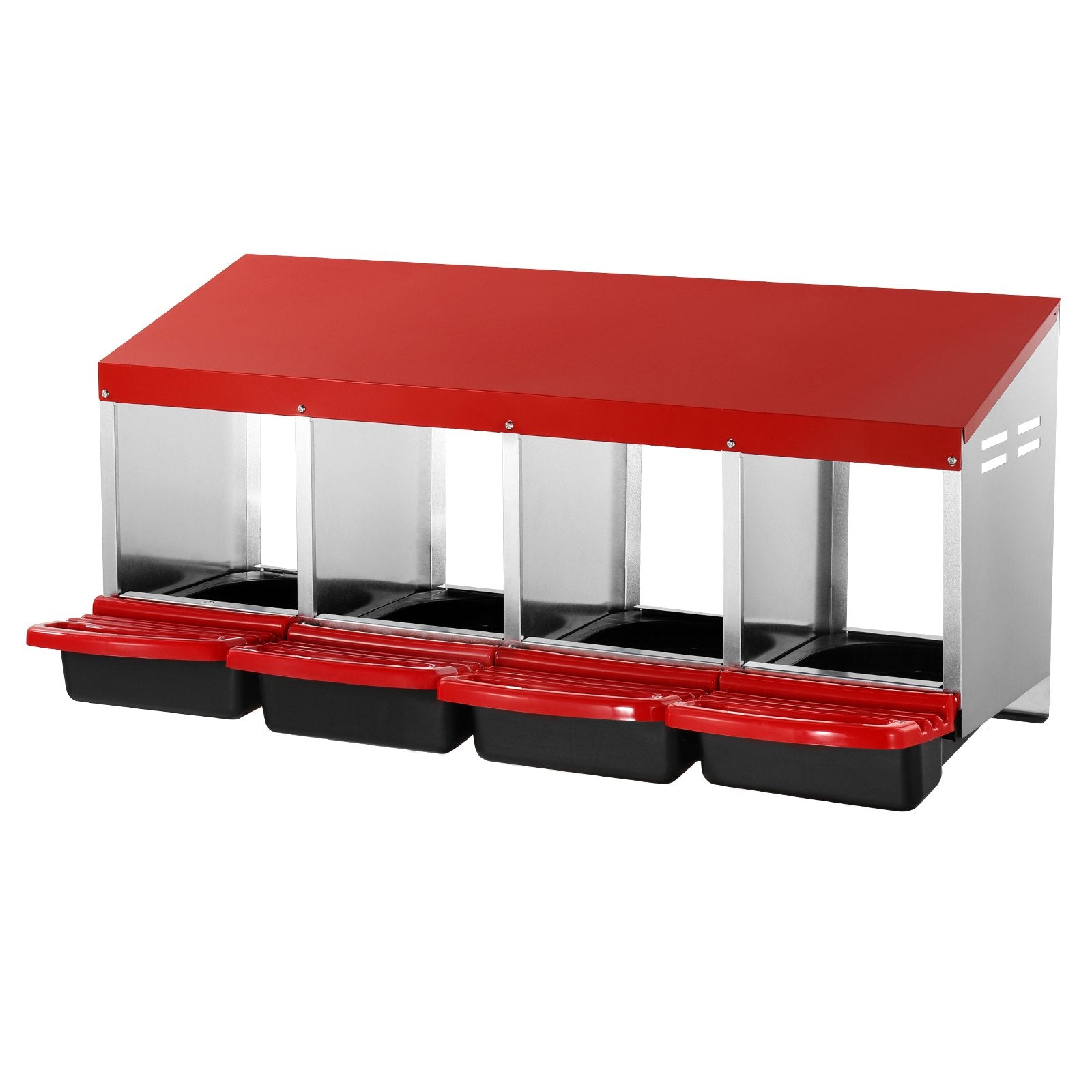 Coop & Hutch Accessories: VEVOR 4-Compartment Chicken Nest Box Metal Box with Inclined Nesting Boxes
