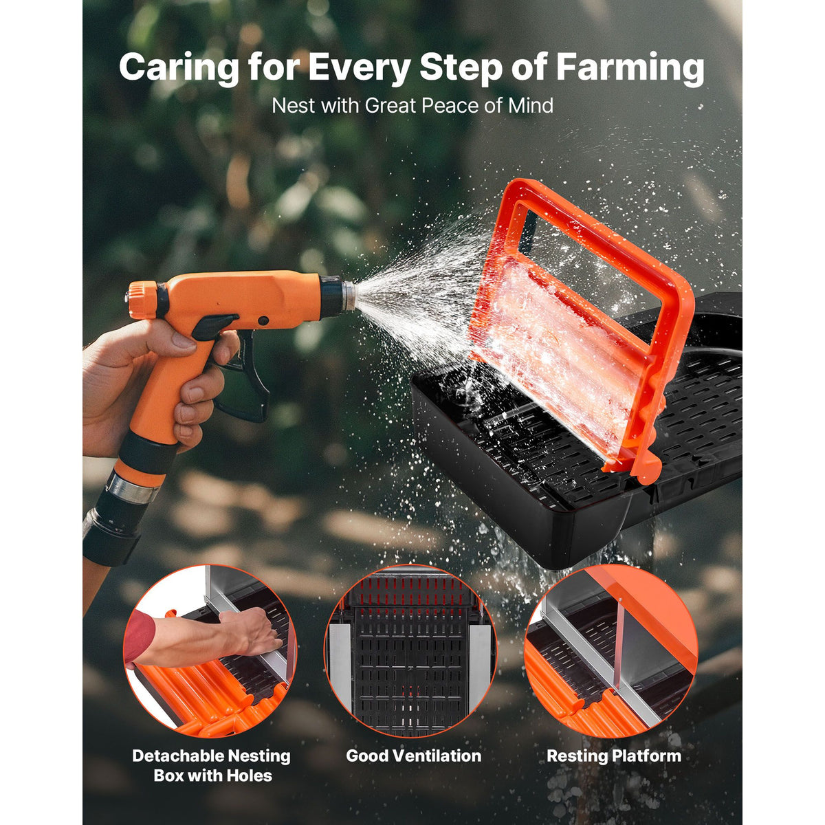 2 Tiers Chicken Nesting Boxes, 10 Compartments, Metal Egg Laying Boxes with Protective Collection Lids, Roll Out Nesting Box, Easy to Assemble, Ideal for Hens, Ducks, Chickens, and Other Poultry