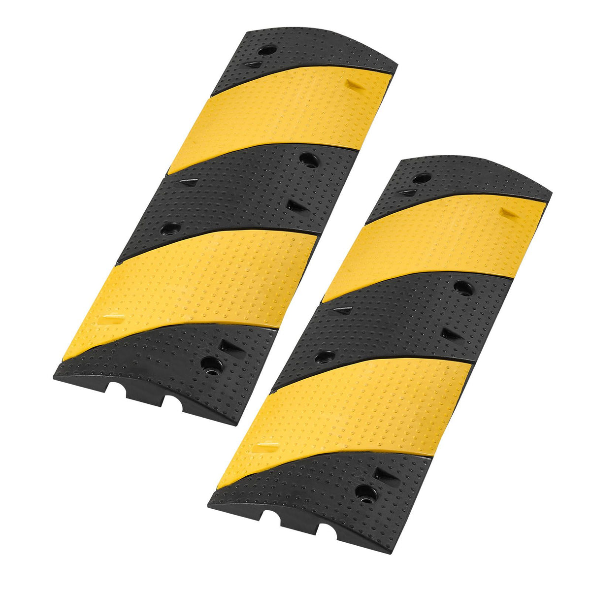 1000MM Rubber Speed Bump, 2 Pack, 2 Channel Heavy Duty Traffic Speed Hump, 9,979 kg/Axle Load Capacity, Cable Protector Ramp with Expansion Screws, for Asphalt Concrete Gravel Driveway and Road