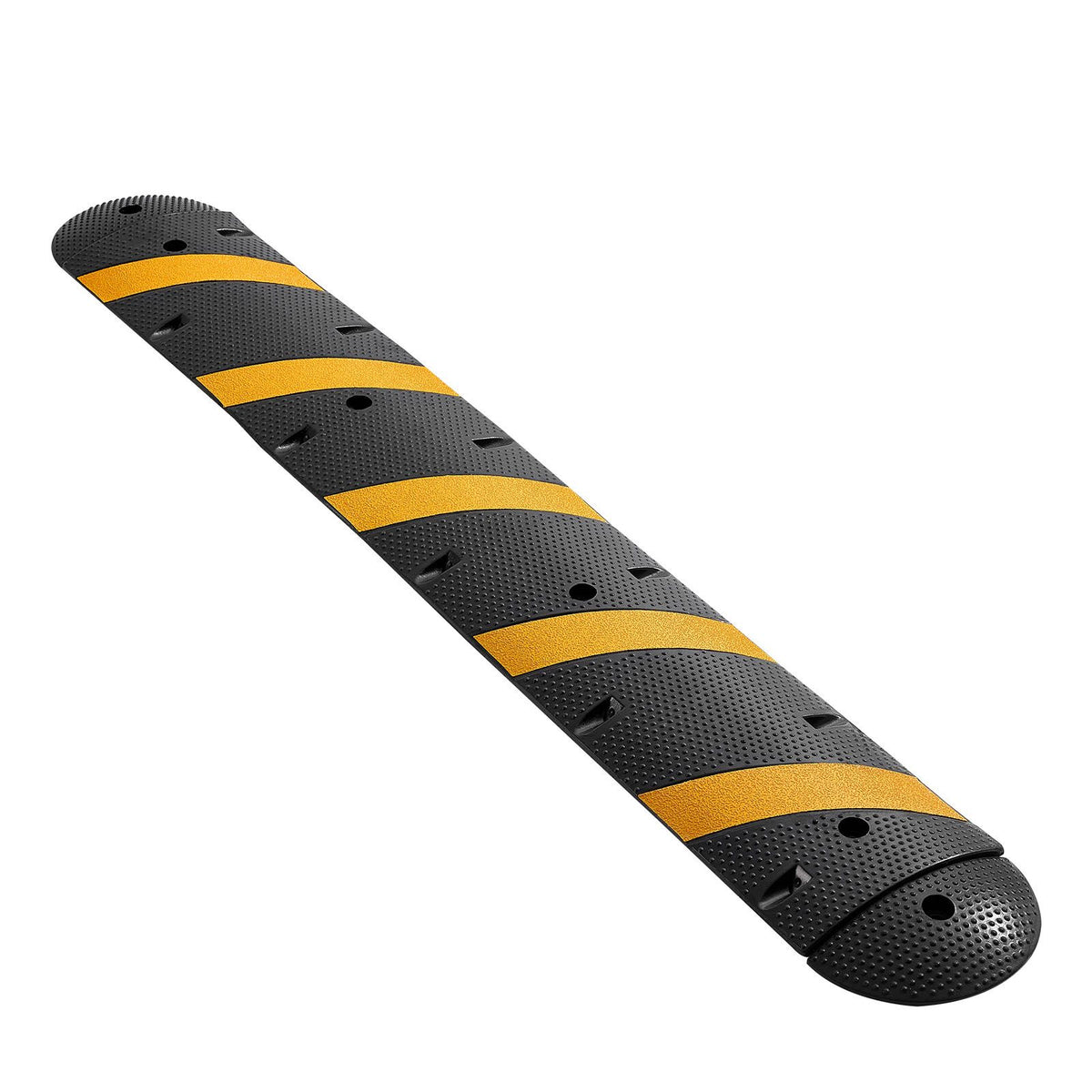 1830MM Rubber Speed Bump, 2 Channel, Heavy Duty Traffic Speed Hump, 9,979 kg/axle Load Capacity, Cable Protector Ramp with Expansion Screws, for Asphalt Concrete Gravel Driveway Road, 1 Pack