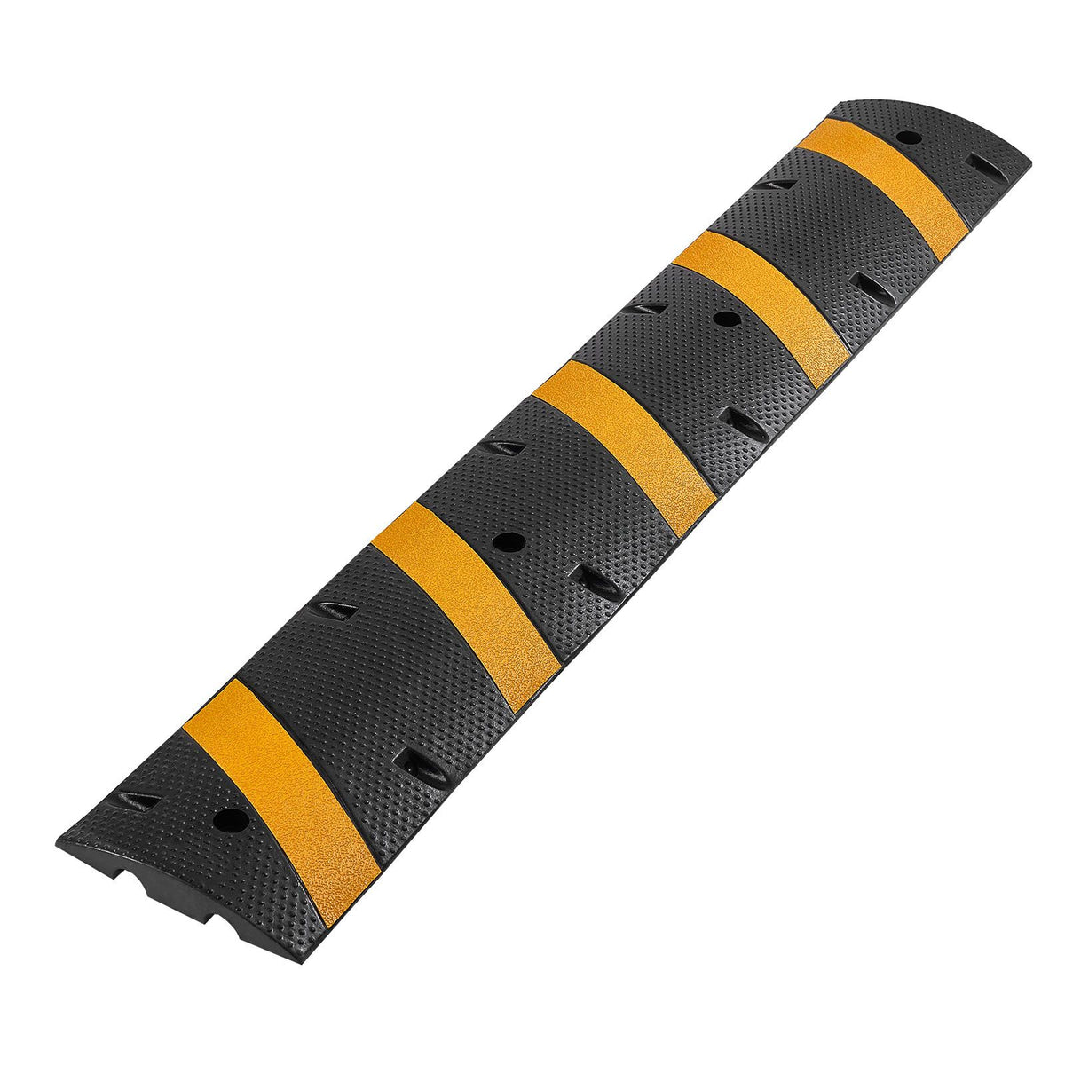 1830MM Rubber Speed Bump, 2 Pack, 2 Channel Heavy Duty Traffic Speed Hump, 9,979 kg/Axle Load Capacity, Cable Protector Ramp with Expansion Screws, for Asphalt Concrete Gravel Driveway Road