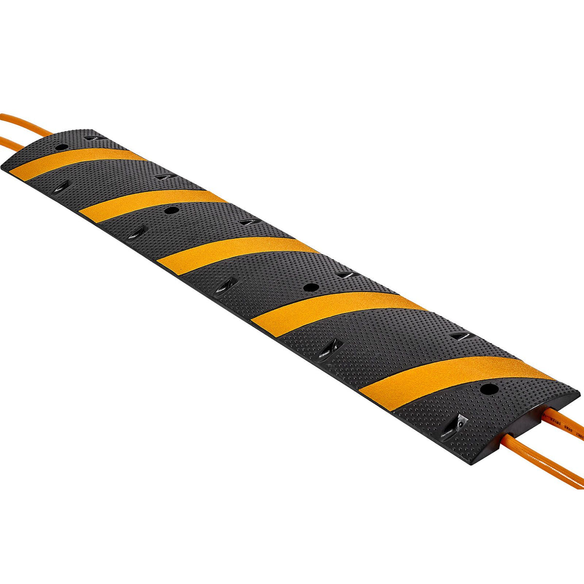 1830MM Rubber Speed Bump, 2 Pack, 2 Channel Heavy Duty Traffic Speed Hump, 9,979 kg/Axle Load Capacity, Cable Protector Ramp with Expansion Screws, for Asphalt Concrete Gravel Driveway Road