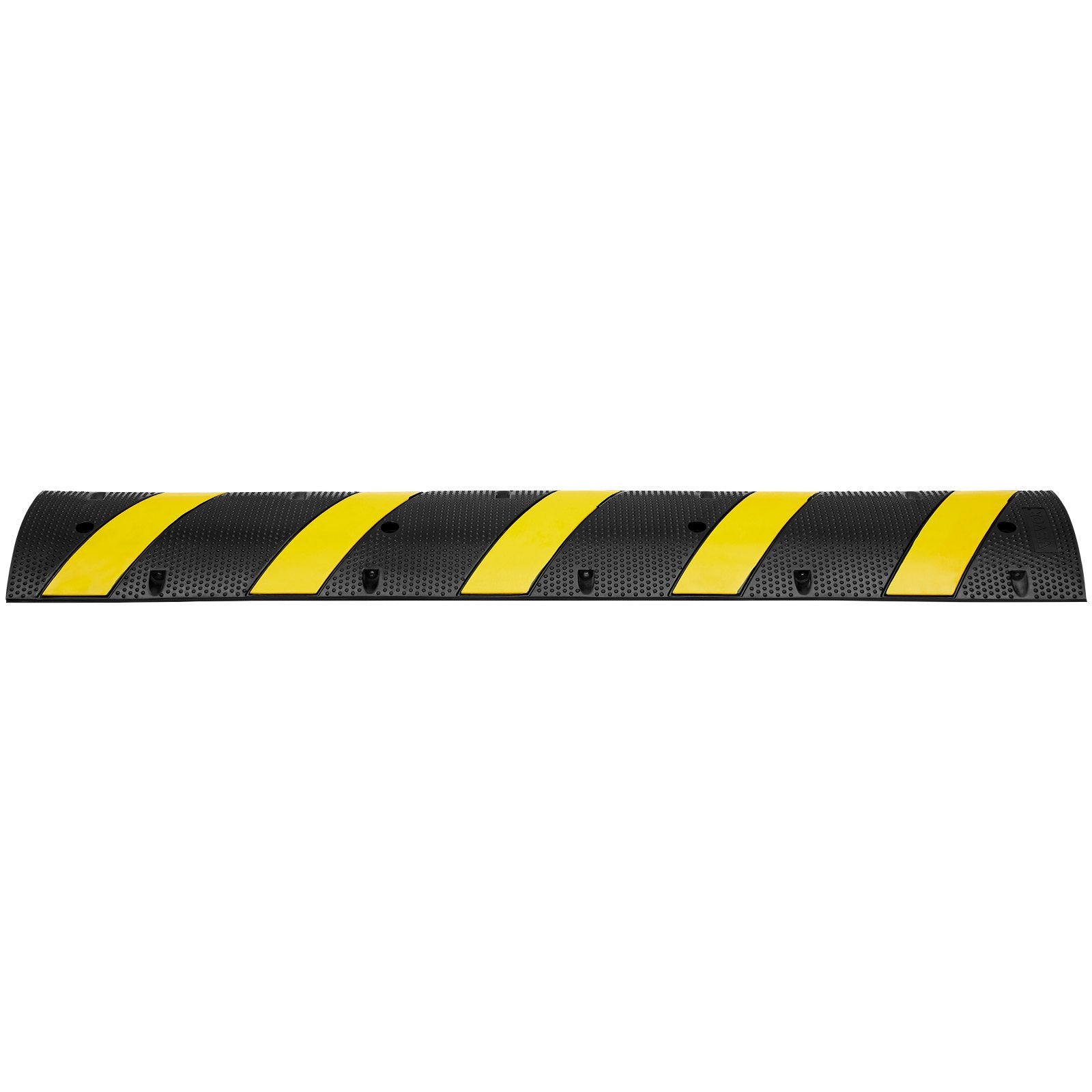 Automotive Decor: VEVOR 6 ft Rubber Speed Hump, 2 Channel, 10000 kg/axle Load Capacity Heavy Duty Traffic Speed Bump, with High Reflective Yellow Strip 4 Expansion Screws and 1 Drill, for Asphalt Concrete Gravel Roads