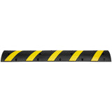 Automotive Decor: VEVOR 6 ft Rubber Speed Hump, 2 Channel, 10000 kg/axle Load Capacity Heavy Duty Traffic Speed Bump, with High Reflective Yellow Strip 4 Expansion Screws and 1 Drill, for Asphalt Concrete Gravel Roads