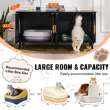 Cat Litter: VEVOR Cat Litter Box Enclosure Wooden Litter Box Furniture Hidden 2 Rooms Black