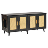 Cat Litter: VEVOR Cat Litter Box Enclosure Wooden Litter Box Furniture Hidden 2 Rooms Black