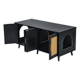Cat Litter: VEVOR Cat Litter Box Enclosure Wooden Litter Box Furniture Hidden 2 Rooms Black