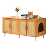 Cat Litter: VEVOR Cat Litter Box Enclosure Wooden Litter Box Furniture Hidden for 2 Cats