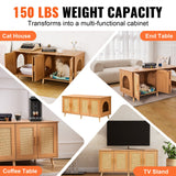 Cat Litter: VEVOR Cat Litter Box Enclosure Wooden Litter Box Furniture Hidden for 2 Cats