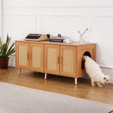 Cat Litter: VEVOR Cat Litter Box Enclosure Wooden Litter Box Furniture Hidden for 2 Cats