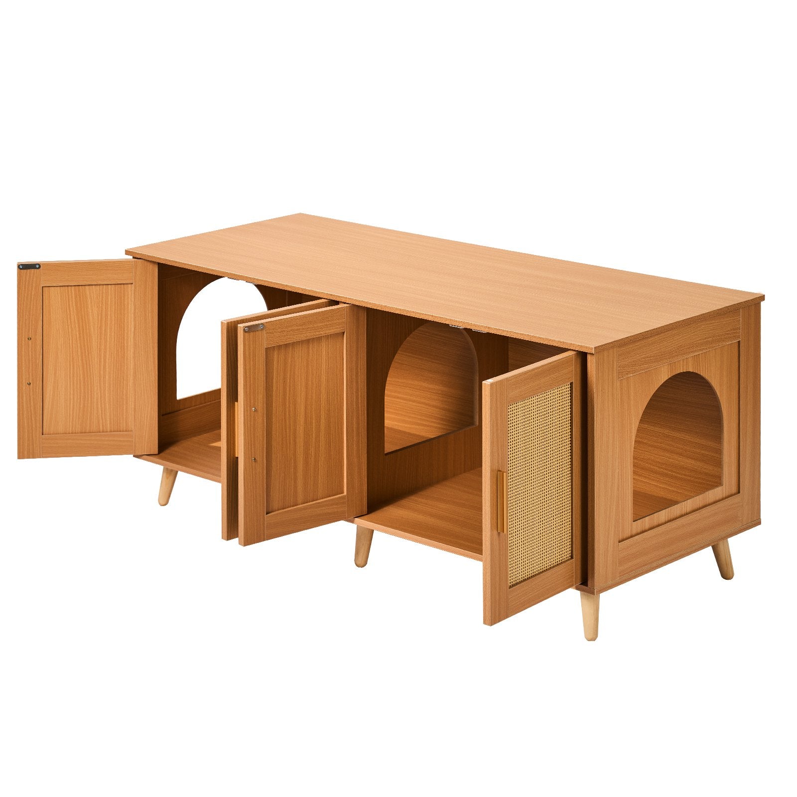 Cat Litter: VEVOR Cat Litter Box Enclosure Wooden Litter Box Furniture Hidden for 2 Cats