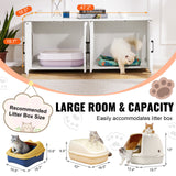 Cat Litter: VEVOR Cat Litter Box Enclosure Wooden Litter Box Furniture Hidden 2 Rooms White
