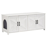 Cat Litter: VEVOR Cat Litter Box Enclosure Wooden Litter Box Furniture Hidden 2 Rooms White