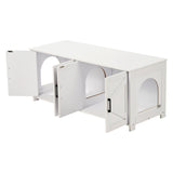 Cat Litter: VEVOR Cat Litter Box Enclosure Wooden Litter Box Furniture Hidden 2 Rooms White