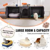 Cat Litter: VEVOR Cat Litter Box Enclosure Wooden Litter Box Furniture Hidden 57.9" Black