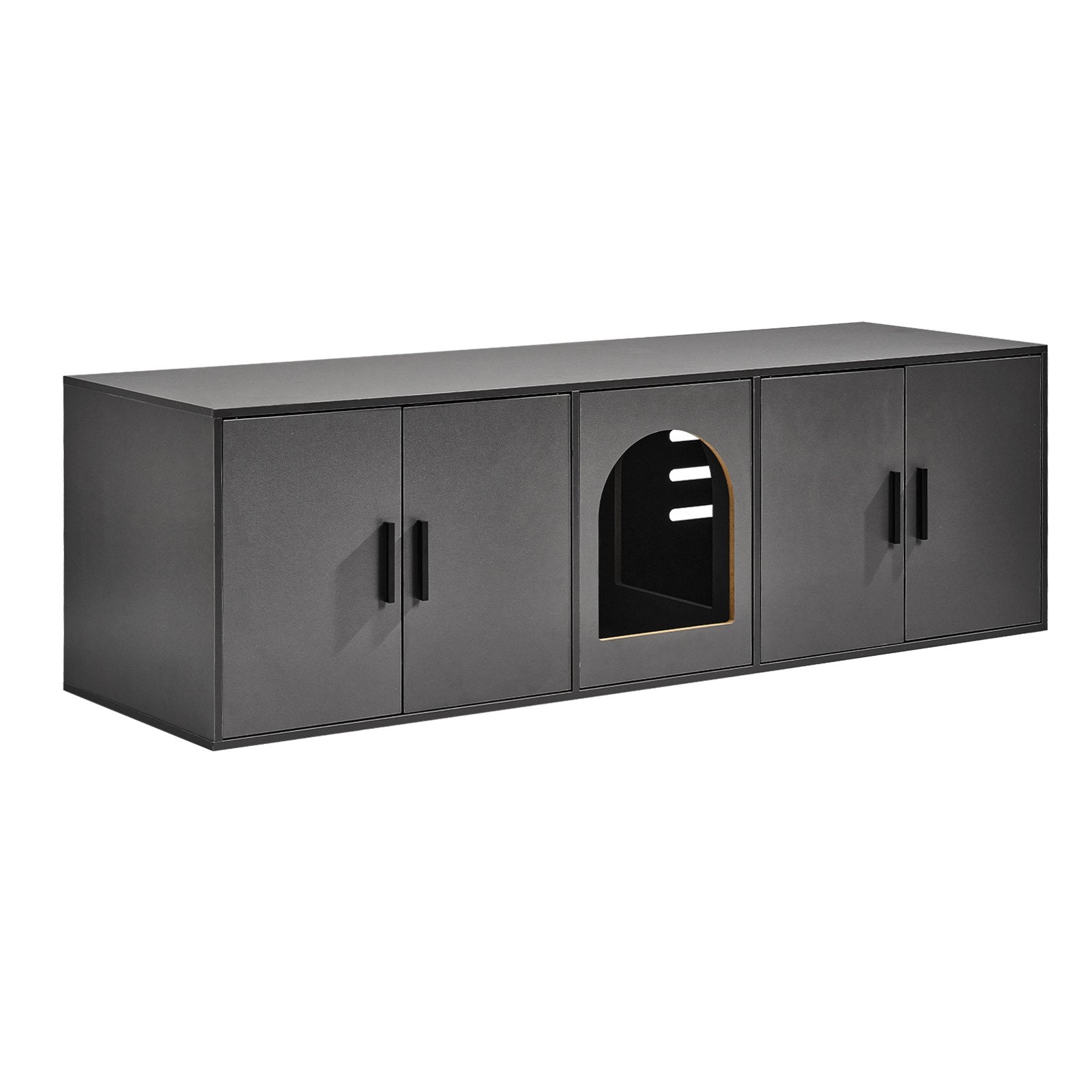 Cat Litter: VEVOR Cat Litter Box Enclosure Wooden Litter Box Furniture Hidden 57.9" Black