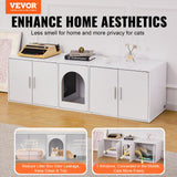 Cat Litter: VEVOR Cat Litter Box Enclosure Wooden Litter Box Furniture Hidden 57.9" White