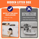 Cat Litter: VEVOR Cat Litter Box Enclosure Wooden Litter Box Furniture Hidden 57.9" White