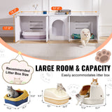 Cat Litter: VEVOR Cat Litter Box Enclosure Wooden Litter Box Furniture Hidden 57.9" White