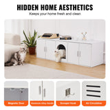 Cat Litter: VEVOR Cat Litter Box Enclosure Wooden Litter Box Furniture Hidden 57.9" White