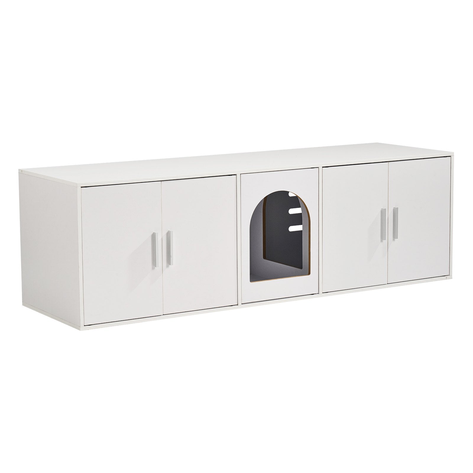 Cat Litter: VEVOR Cat Litter Box Enclosure Wooden Litter Box Furniture Hidden 57.9" White