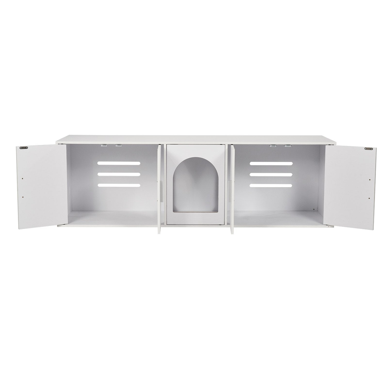 Cat Litter: VEVOR Cat Litter Box Enclosure Wooden Litter Box Furniture Hidden 57.9" White