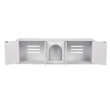 Cat Litter: VEVOR Cat Litter Box Enclosure Wooden Litter Box Furniture Hidden 57.9" White