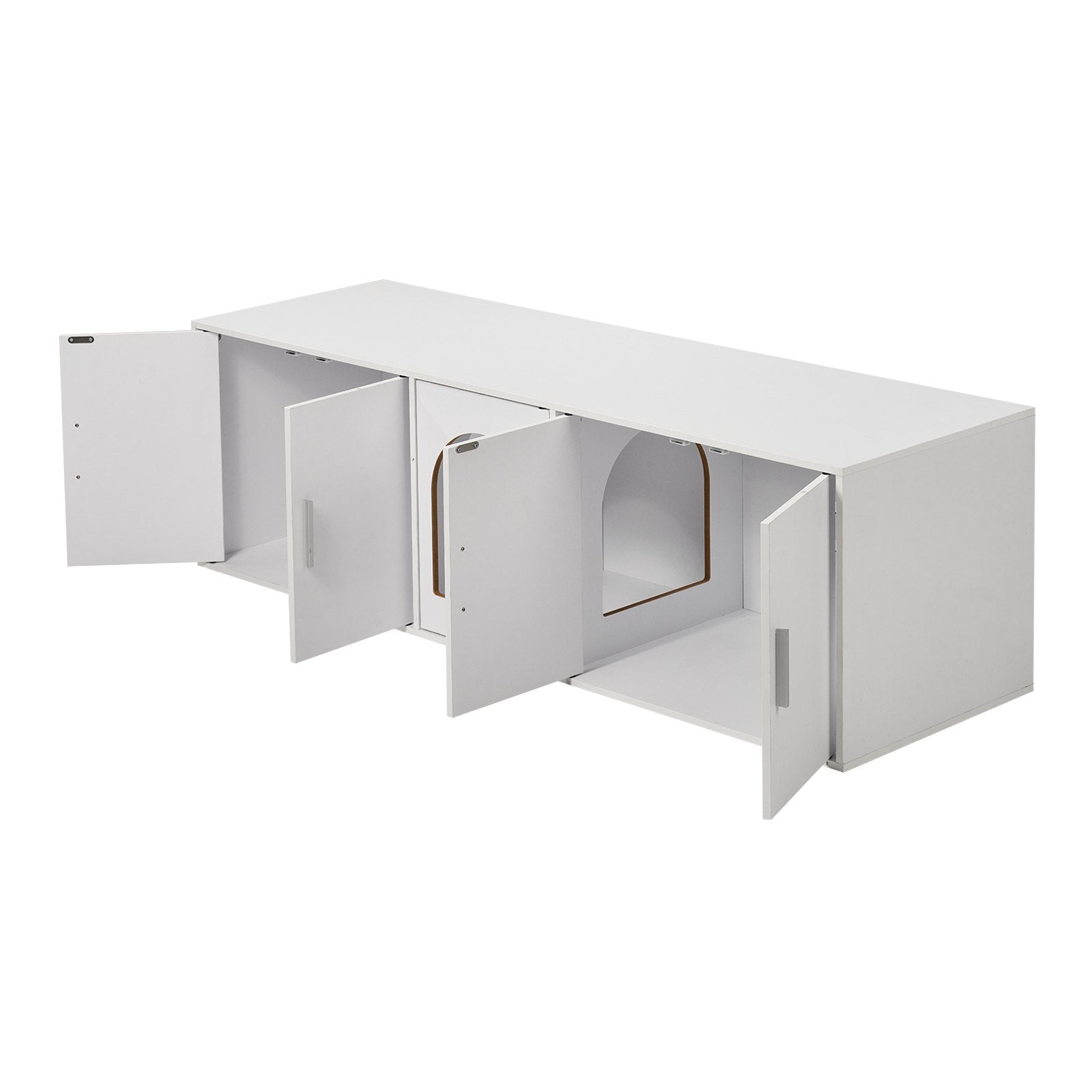 Cat Litter: VEVOR Cat Litter Box Enclosure Wooden Litter Box Furniture Hidden 57.9" White