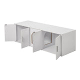 Cat Litter: VEVOR Cat Litter Box Enclosure Wooden Litter Box Furniture Hidden 57.9" White
