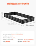 Garden Ornaments: VEVOR Metal Raised Garden Bed, 8 x 4 x 1 ft Outdoor Galvanized Planter Box, with Open Bottom, Large Planter Raised Bed for Gardening Vegetables, Flowers, Herbs, and Succulent Plants, Dark Gray