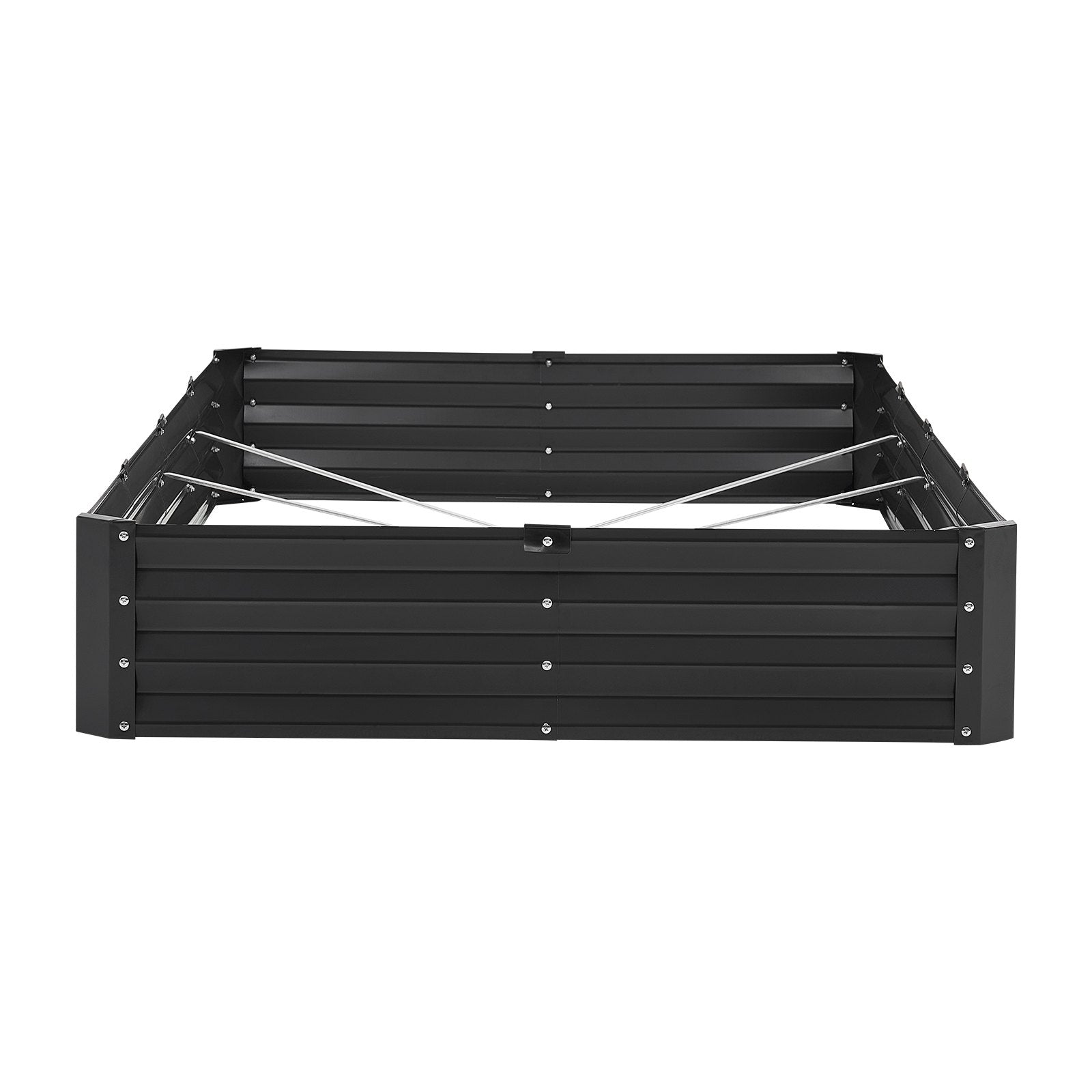 Garden Ornaments: VEVOR Metal Raised Garden Bed, 8 x 4 x 1 ft Outdoor Galvanized Planter Box, with Open Bottom, Large Planter Raised Bed for Gardening Vegetables, Flowers, Herbs, and Succulent Plants, Dark Gray