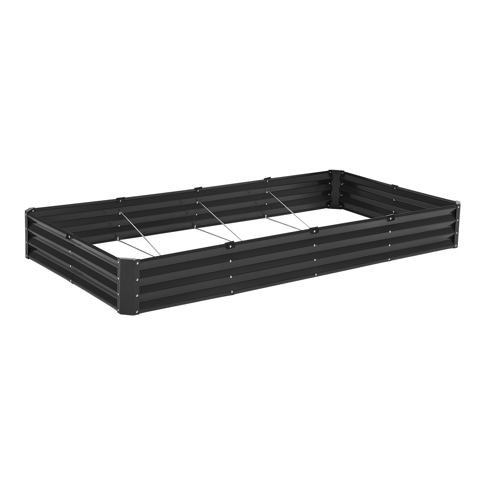 Garden Ornaments: VEVOR Metal Raised Garden Bed, 8 x 4 x 1 ft Outdoor Galvanized Planter Box, with Open Bottom, Large Planter Raised Bed for Gardening Vegetables, Flowers, Herbs, and Succulent Plants, Dark Gray