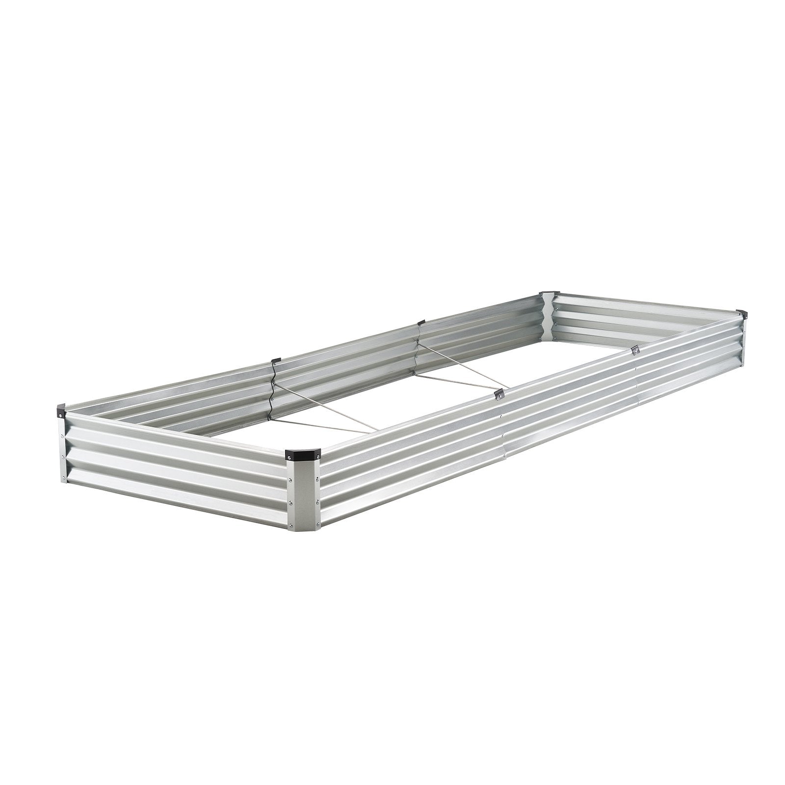 Garden Ornaments: VEVOR Metal Raised Garden Bed, 12 x 4 x 1 ft Outdoor Galvanized Planter Box, with Open Bottom, Large Planter Raised Bed for Gardening Vegetables, Flowers, Herbs, and Succulent Plants, Silver