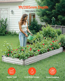 Garden Ornaments: VEVOR Metal Raised Garden Bed, 12 x 4 x 1 ft Outdoor Galvanized Planter Box, with Open Bottom, Large Planter Raised Bed for Gardening Vegetables, Flowers, Herbs, and Succulent Plants, Silver