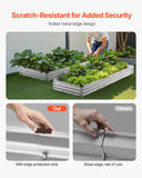 Garden Ornaments: VEVOR Metal Raised Garden Bed, 12 x 4 x 1 ft Outdoor Galvanized Planter Box, with Open Bottom, Large Planter Raised Bed for Gardening Vegetables, Flowers, Herbs, and Succulent Plants, Silver
