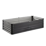 Garden Ornaments: VEVOR Metal Raised Garden Bed, 6 x 3 x 1.5 ft Outdoor Galvanized Planter Box, with Open Bottom, Large Planter Raised Bed for Gardening Vegetables, Flowers, Herbs, and Succulent Plants, Dark Gray