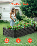 Garden Ornaments: VEVOR Metal Raised Garden Bed, 6 x 3 x 1.5 ft Outdoor Galvanized Planter Box, with Open Bottom, Large Planter Raised Bed for Gardening Vegetables, Flowers, Herbs, and Succulent Plants, Dark Gray