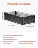 Garden Ornaments: VEVOR Metal Raised Garden Bed, 6 x 3 x 1.5 ft Outdoor Galvanized Planter Box, with Open Bottom, Large Planter Raised Bed for Gardening Vegetables, Flowers, Herbs, and Succulent Plants, Dark Gray