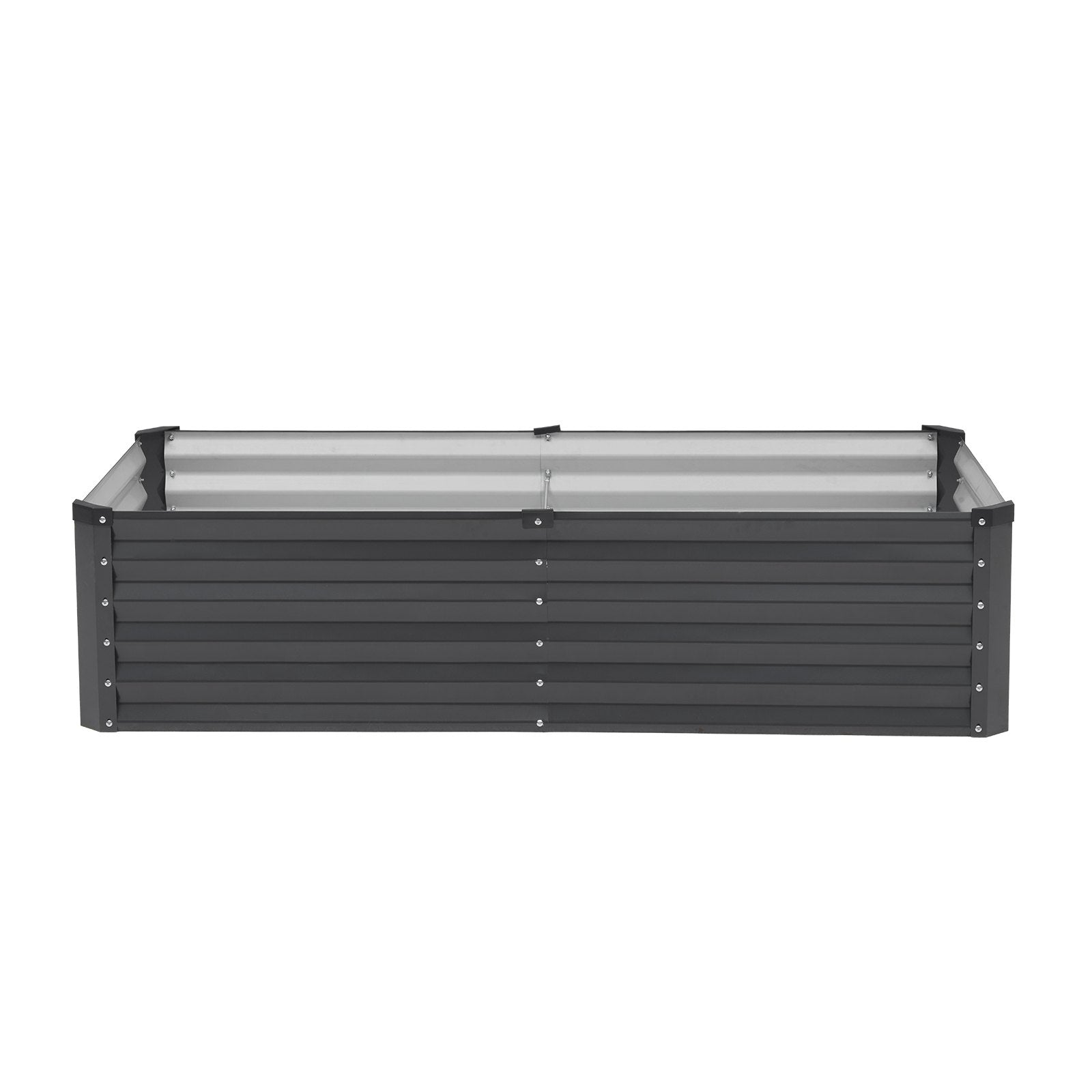 Metal Raised Garden Bed, 6 x 3 x 1.5 ft Outdoor Galvanized Planter Box, with Open Bottom, Large Planter Raised Bed for Gardening Vegetables, Flowers, Herbs, and Succulent Plants, Dark Gray