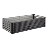 Garden Ornaments: VEVOR Metal Raised Garden Bed, 6 x 3 x 1.5 ft Outdoor Galvanized Planter Box, with Open Bottom, Large Planter Raised Bed for Gardening Vegetables, Flowers, Herbs, and Succulent Plants, Dark Gray