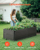 Garden Ornaments: VEVOR Metal Raised Garden Bed, 6 x 3 x 2 ft Outdoor Galvanized Planter Box, with Open Bottom, Large Planter Raised Bed for Gardening Vegetables, Flowers, Herbs, and Succulent Plants, Dark Gray