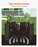 Garden Ornaments: VEVOR Metal Raised Garden Bed, 6 x 3 x 2 ft Outdoor Galvanized Planter Box, with Open Bottom, Large Planter Raised Bed for Gardening Vegetables, Flowers, Herbs, and Succulent Plants, Dark Gray
