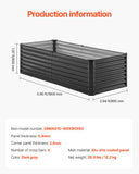 Garden Ornaments: VEVOR Metal Raised Garden Bed, 6 x 3 x 2 ft Outdoor Galvanized Planter Box, with Open Bottom, Large Planter Raised Bed for Gardening Vegetables, Flowers, Herbs, and Succulent Plants, Dark Gray