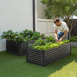 Garden Ornaments: VEVOR Metal Raised Garden Bed, 6 x 3 x 2 ft Outdoor Galvanized Planter Box, with Open Bottom, Large Planter Raised Bed for Gardening Vegetables, Flowers, Herbs, and Succulent Plants, Dark Gray