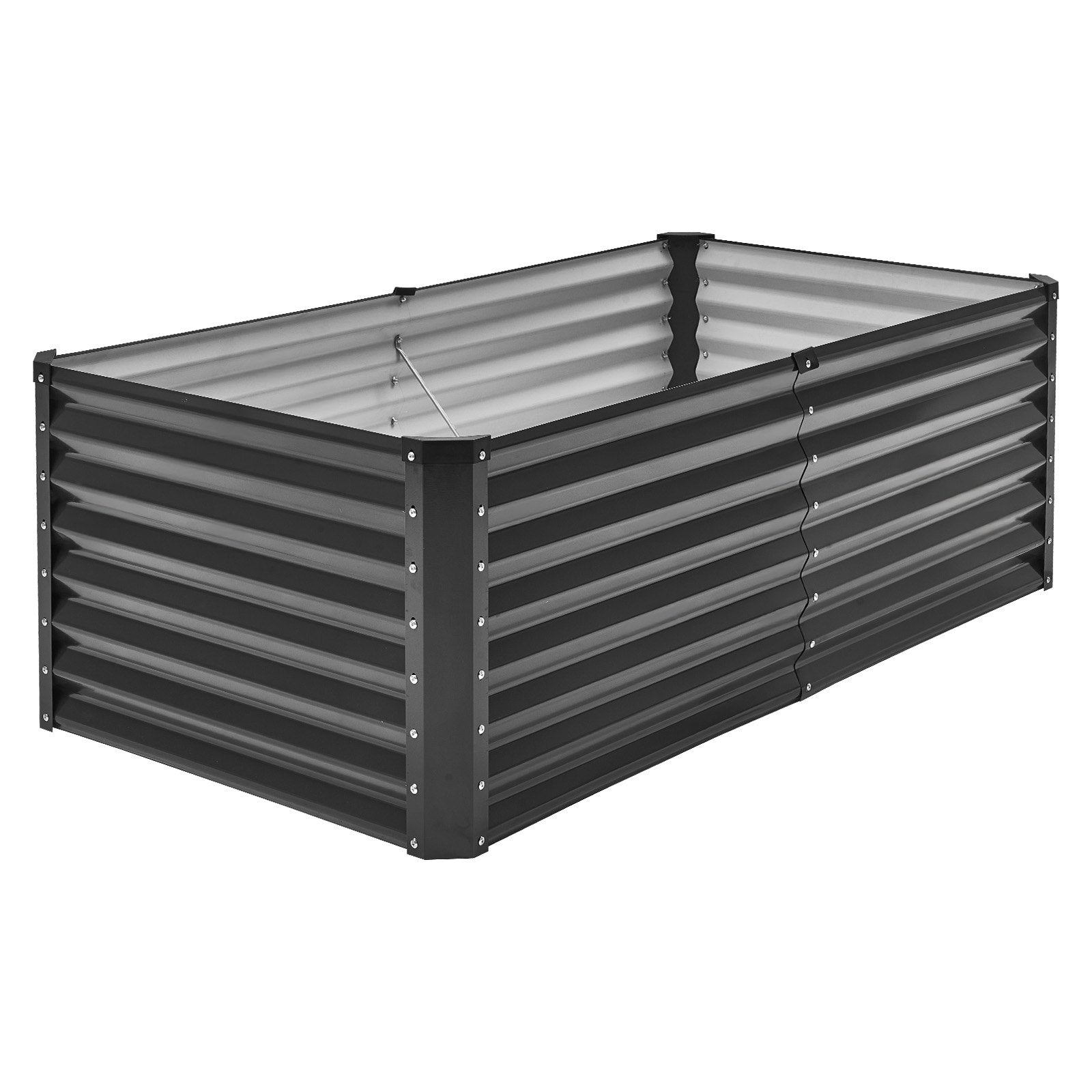 Garden Ornaments: VEVOR Metal Raised Garden Bed, 6 x 3 x 2 ft Outdoor Galvanized Planter Box, with Open Bottom, Large Planter Raised Bed for Gardening Vegetables, Flowers, Herbs, and Succulent Plants, Dark Gray