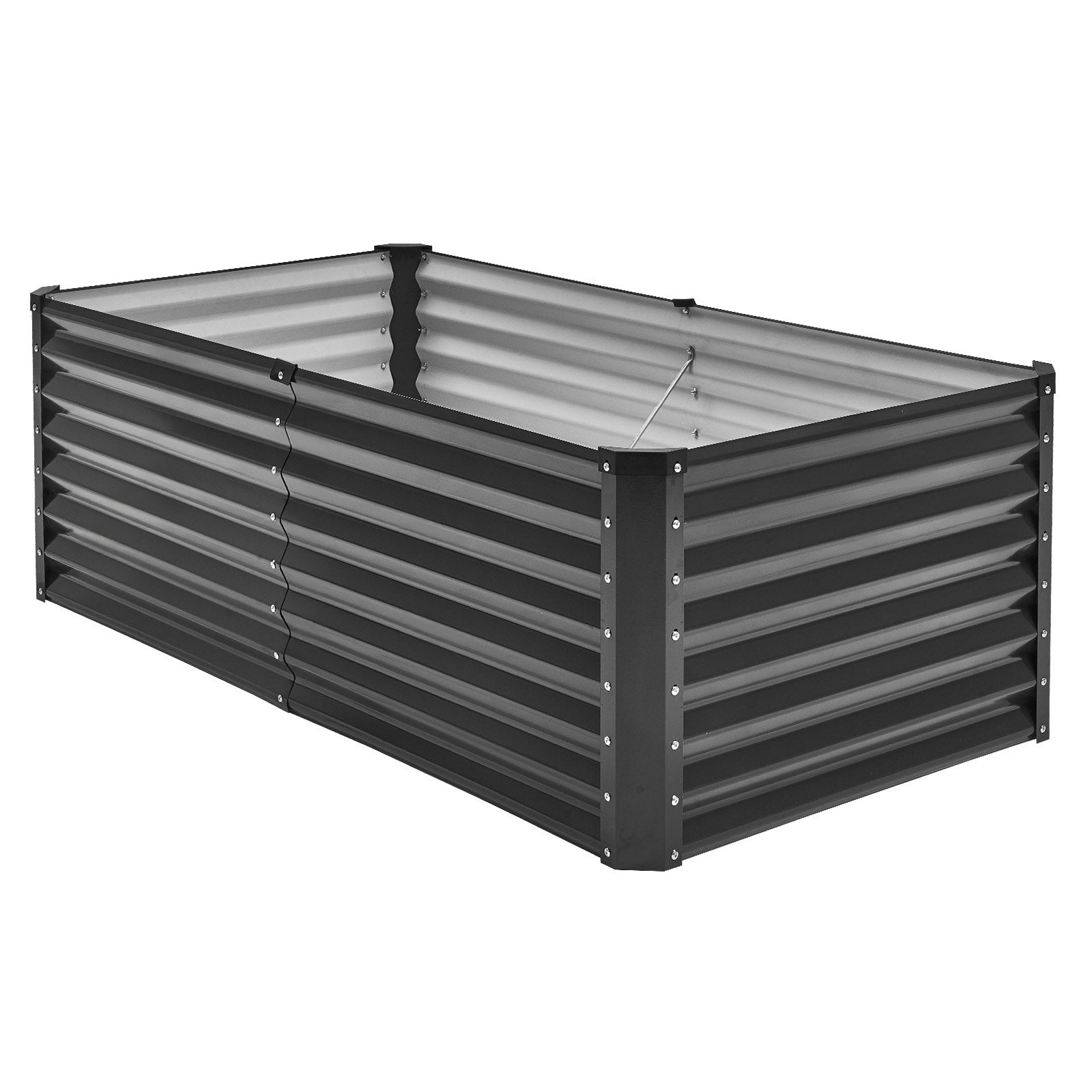 Garden Ornaments: VEVOR Metal Raised Garden Bed, 6 x 3 x 2 ft Outdoor Galvanized Planter Box, with Open Bottom, Large Planter Raised Bed for Gardening Vegetables, Flowers, Herbs, and Succulent Plants, Dark Gray